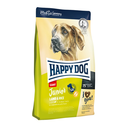 Happy Dog Junior Giant Lamb & Rice 15 kg (od 7. mesiaca do 18. mesiaca = 2. fáza) jahňacina & ryža