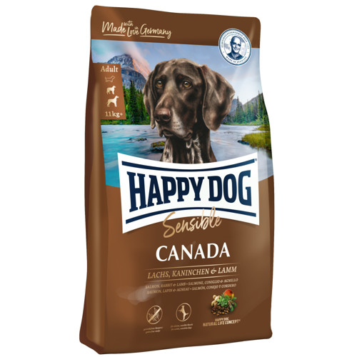 Happy Dog Canada 4 kg (losos, králik, jahňacina & zemiaky) bez lepku, bez obilia